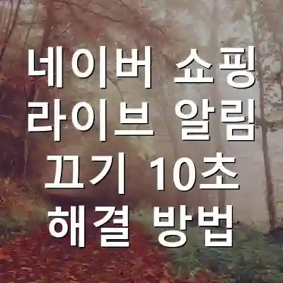 네이버 쇼핑 라이브 알림 끄기 10초 해결 방법